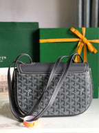 233 BAG 25 IN GRAY CALFSKIN AND GOYARDINE CANVAS