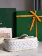 233 BAG 25 IN WHITE CALFSKIN AND GOYARDINE CANVAS