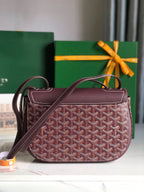 233 BAG 25 IN WINE RED CALFSKIN AND GOYARDINE CANVAS
