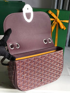 233 BAG 25 IN WINE RED CALFSKIN AND GOYARDINE CANVAS