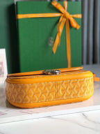 233 BAG 25 IN YELLOW CALFSKIN AND GOYARDINE CANVAS