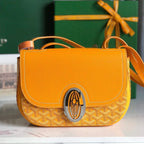 233 BAG 25 IN YELLOW CALFSKIN AND GOYARDINE CANVAS