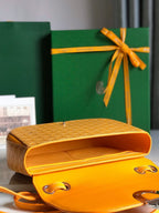 233 BAG 25 IN YELLOW CALFSKIN AND GOYARDINE CANVAS