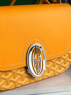 233 BAG 25 IN YELLOW CALFSKIN AND GOYARDINE CANVAS