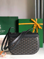 233 BAG 25 IN BLACK CALFSKIN AND GOYARDINE CANVAS