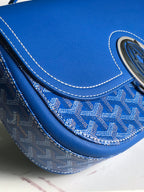 233 BAG 25 IN SAPPHIRE BLUE CALFSKIN AND GOYARDINE CANVAS