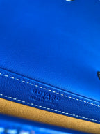 233 BAG 25 IN SAPPHIRE BLUE CALFSKIN AND GOYARDINE CANVAS