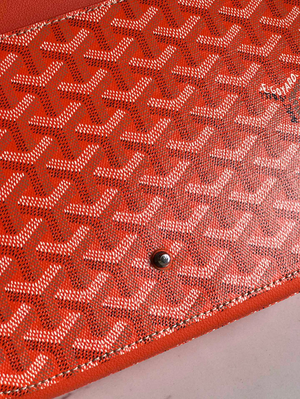 233 BAG 25 IN ORANGE CALFSKIN AND GOYARDINE CANVAS