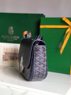 233 BAG 25 IN NAVY BLUE CALFSKIN AND GOYARDINE CANVAS
