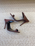 GAP CRYSTAL-BUCKLE SLIDE SANDALS IN SHIRAZ RED SILK