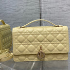 MISS CD TOP HANDLE 24CM LIME LAMBSKIN