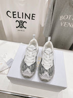 CD Vibe Sneaker White Black Polyester Mesh Fabric And Oblique Jacquard Fabric