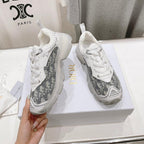 CD Vibe Sneaker White Black Polyester Mesh Fabric And Oblique Jacquard Fabric