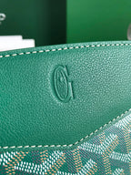 ROUETTE STRUCTURÉ MINI BAG 21 IN GREEN GOYARDINE CANVAS AND CALFSKIN