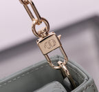 MEDIUM LADY D-JOY 26 ROCK GRAY LAMBSKIN