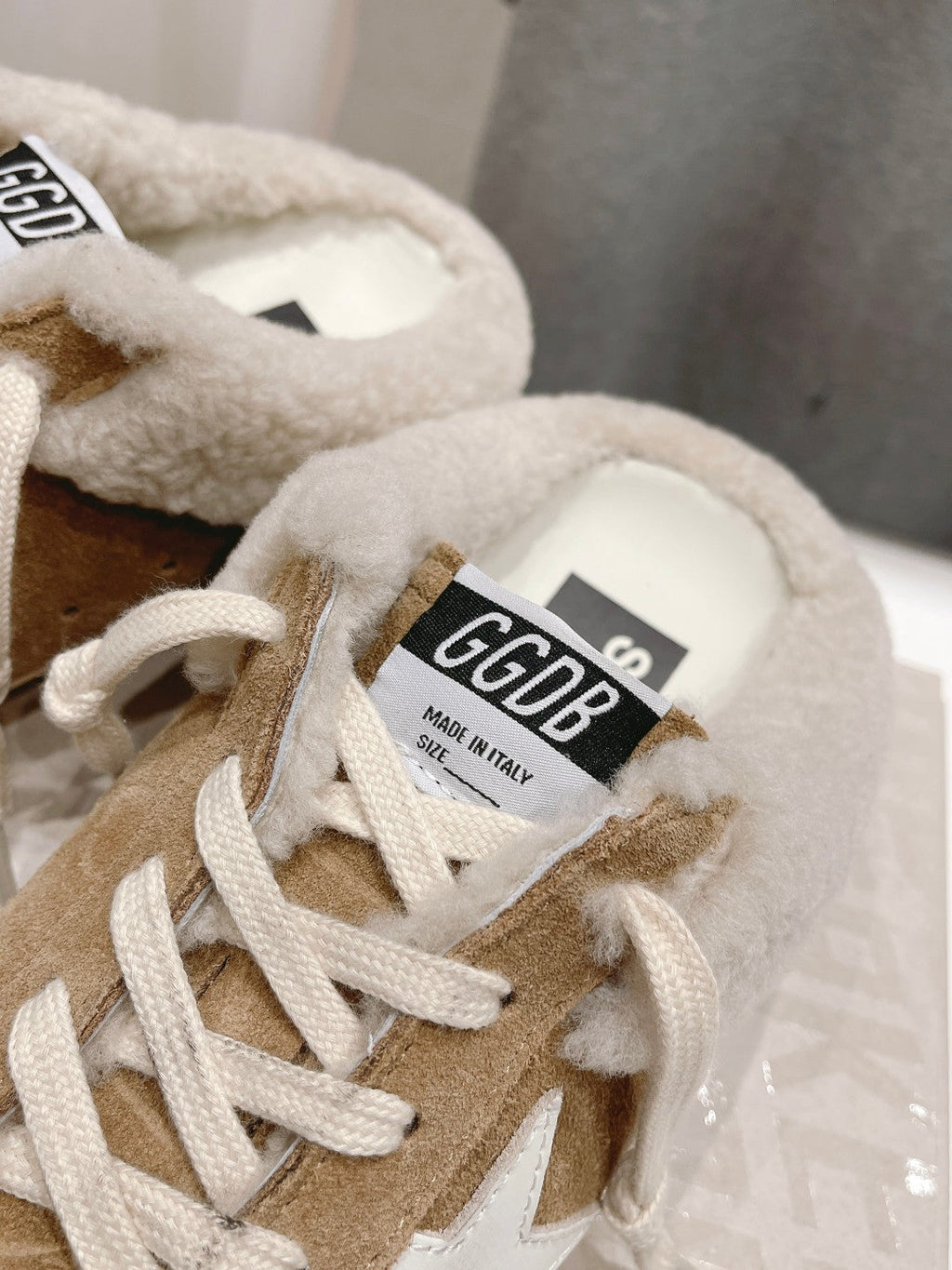 Golden Goose Super-Star Slip-On Sneakers Brown White Suede Leather 485395