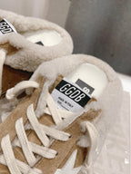Golden Goose Super-Star Slip-On Sneakers Brown White Suede Leather 485395