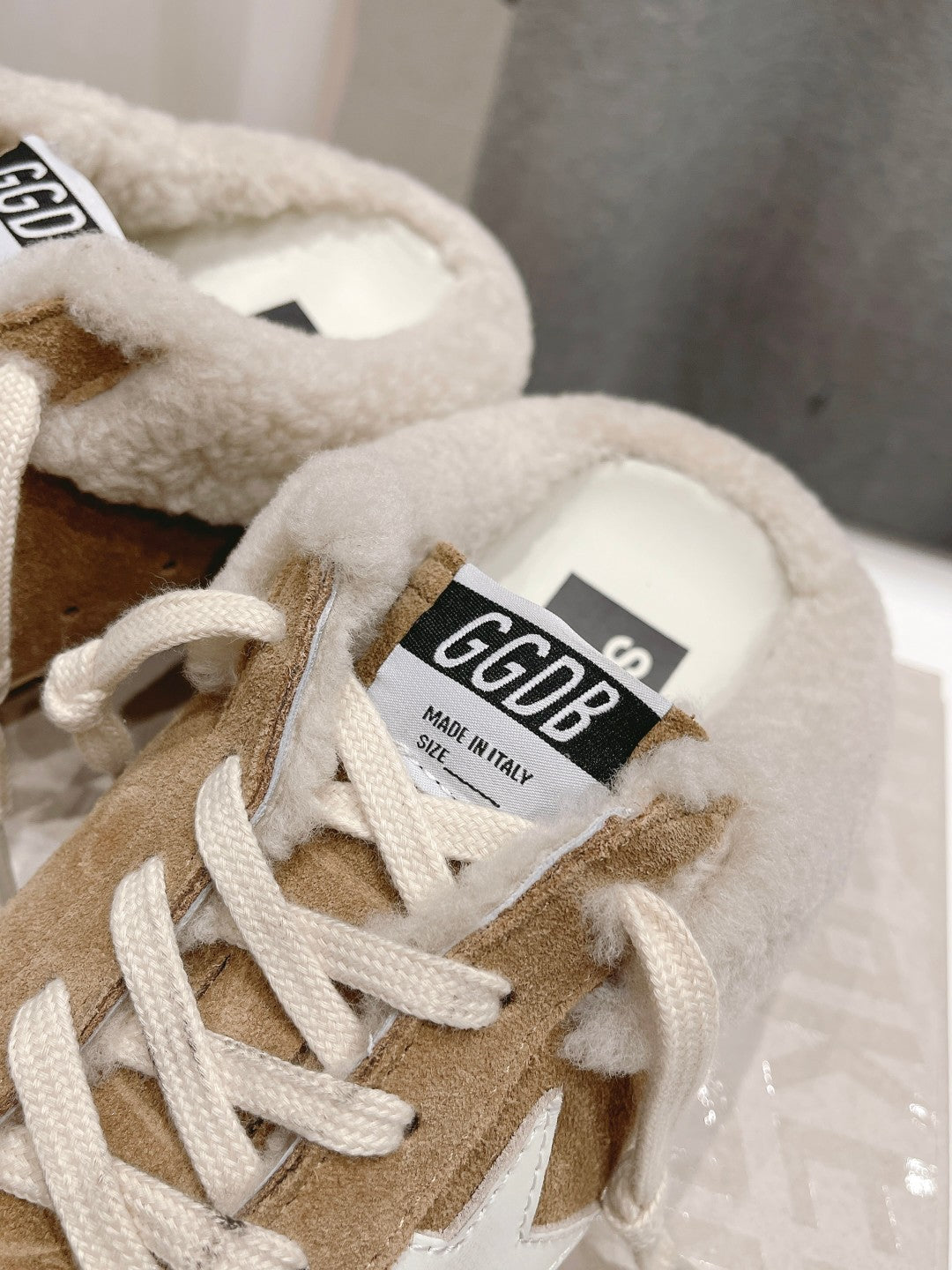 Golden Goose Super-Star Slip-On Sneakers Brown White Suede Leather 485395
