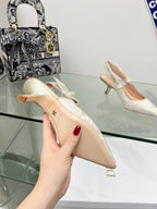 CD 25 Slingback Pump Cream Transparent Mesh