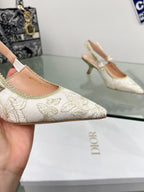 CD 25 Slingback Pump Cream Transparent Mesh