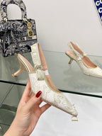 CD 25 Slingback Pump Cream Transparent Mesh