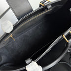 TRIOMPHE 37 BLACK SOFT CALFSKIN HANDBAG