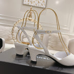 high slingbacks white black lambskin grosgrain