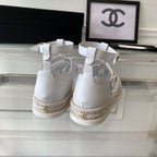 cc medium roman sandals white lambskin