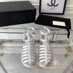 cc medium roman sandals white lambskin