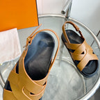 Genius Sandal Slingback Light Brown Calfskin Leather