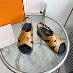 Genius Sandal Slingback Light Brown Calfskin Leather
