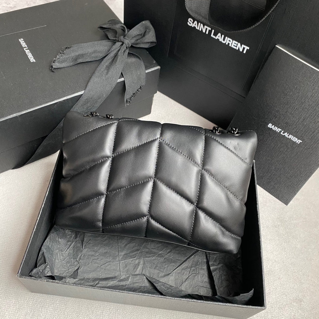 LOULOU MINI 23 ALL BLACK QUILTED LEATHER
