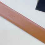 CHANEL BELT 3CM CINNAMON BROWN LAMBSKIN WITH CRYSTAL GOLD HARDWARE