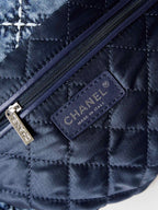 cc 22 hobo stitched blue denim silver hardware