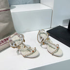 high heel sandal 85 white quilted calfskin mop