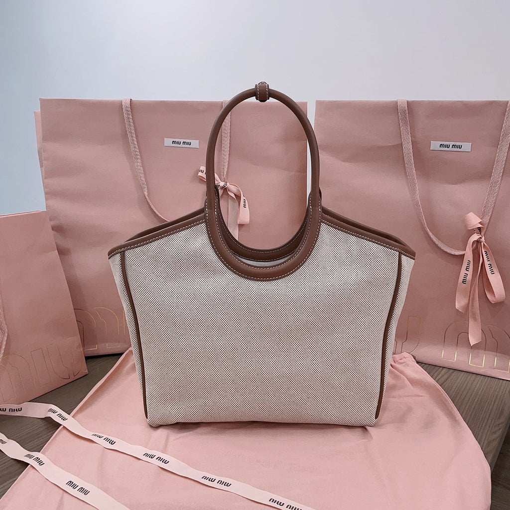 MIU IVY CANVAS 28CM TOTE BAG