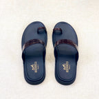 HM Men's Open-toe Sandals Brown Rubber  Sheepskin 561659