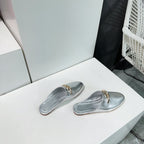 VLogo Signature Silver Leather mules