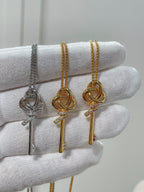 tiffan key woven necklace