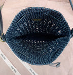 miu bucket bag 20cm black woven fabric