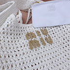 miu hobo bag 31cm white woven fabric