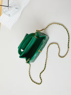 cc 24a nano 19cm kelly shopper bag green lambskin