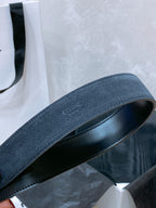 CEL Gold Buckle Belt 30mm Black Calfskin 176403