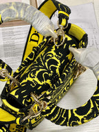 CD Flame Yellow 17 Lady Dior Bag Canvas 336745