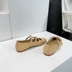 FLAT MARY JANE IN SEPIA TAN CALFSKIN