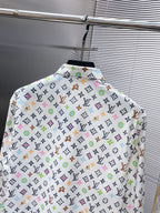 LV LONG-SLEEVED SHIRT IN WHITE MONOGRAM COTTON 238801