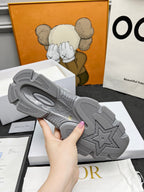 CD Chrono Sneaker Grey Mesh Fabric And Calfskin