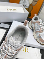 CD Chrono Sneaker Grey Beige Mesh Fabric And Calfskin