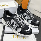 CD Chrono Sneaker Black Mesh Fabric And Calfskin