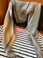 CC Square Scarf 100 CM In Colorful Cashmere And Wool Mix Sequin Fabric 345994